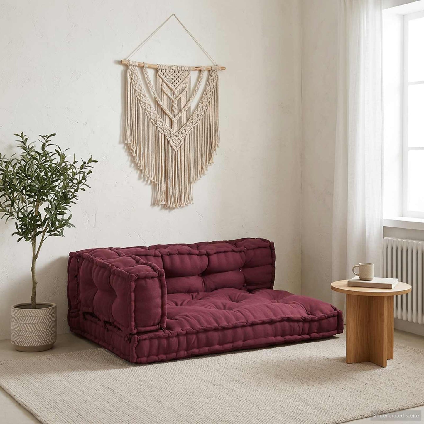 vidaXL Μαξιλάρι για καναπέ παλέτας 3 pcs Ύφασμα Καφετί