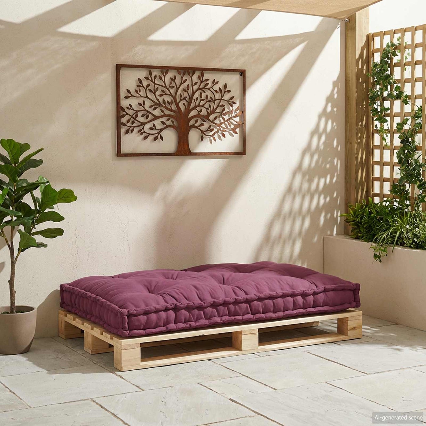 vidaXL Μαξιλάρι για καναπέ παλέτας Καφετί 120 x 80 x 12 cm Ύφασμα