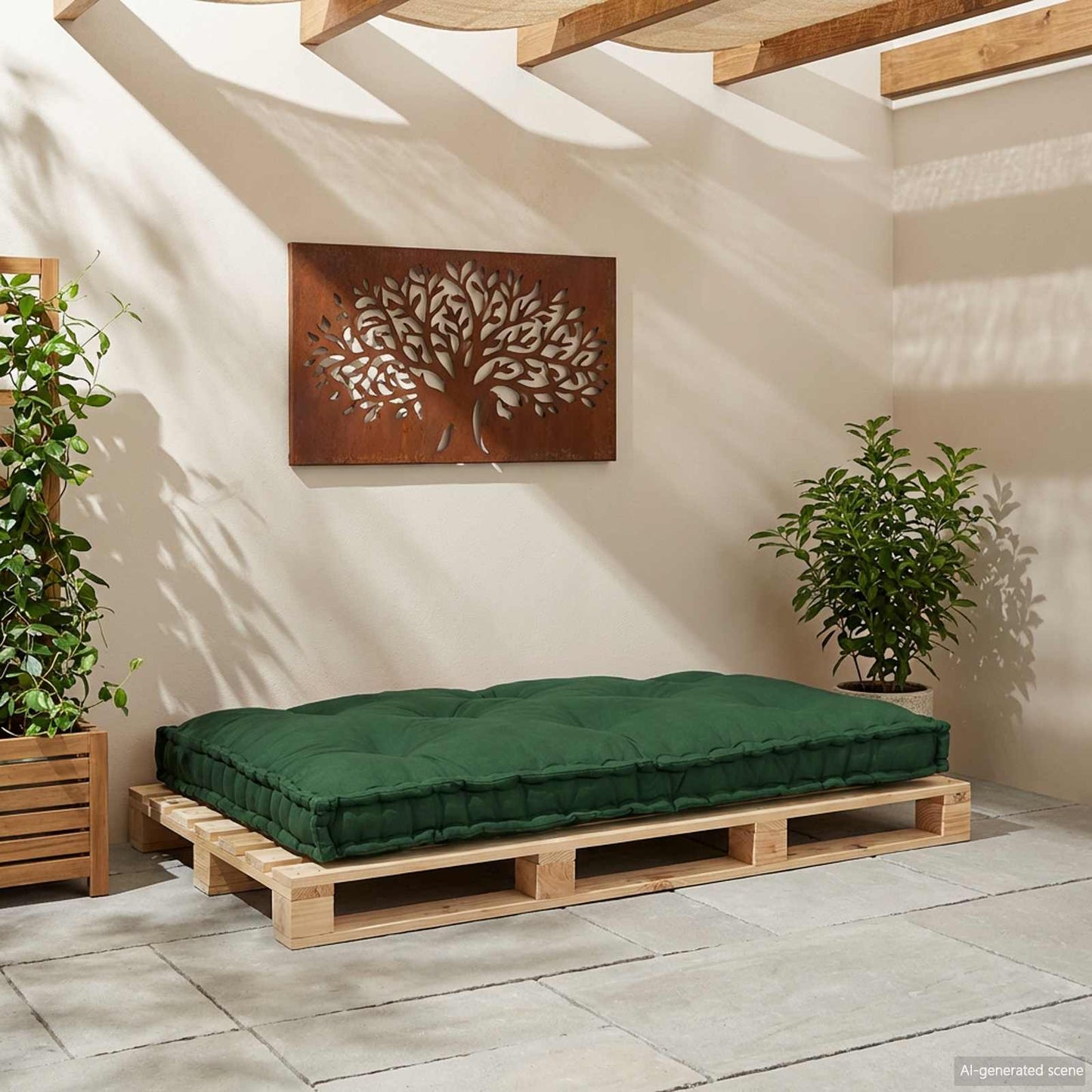 vidaXL Μαξιλάρι για καναπέ παλέτας Πράσινο 120 x 80 x 12 cm Ύφασμα