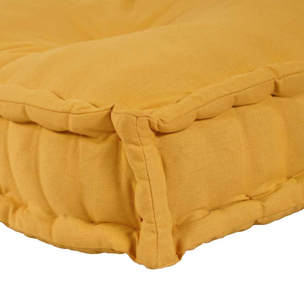 vidaXL Μαξιλάρι για καναπέ παλέτας 2 pcs Ύφασμα Κίτρινο