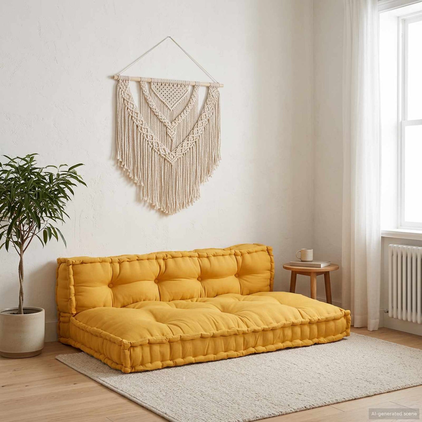 vidaXL Μαξιλάρι για καναπέ παλέτας 2 pcs Ύφασμα Κίτρινο