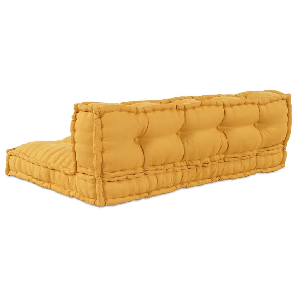 vidaXL Μαξιλάρι για καναπέ παλέτας 2 pcs Ύφασμα Κίτρινο