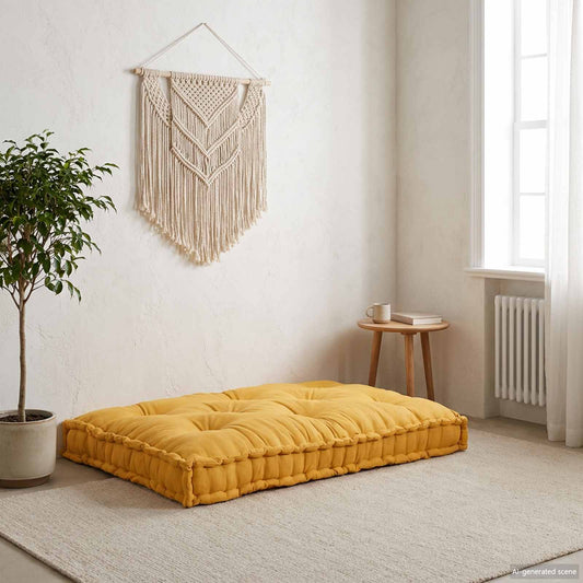 vidaXL Μαξιλάρι για καναπέ παλέτας Κίτρινο 120 x 80 x 12 cm Ύφασμα