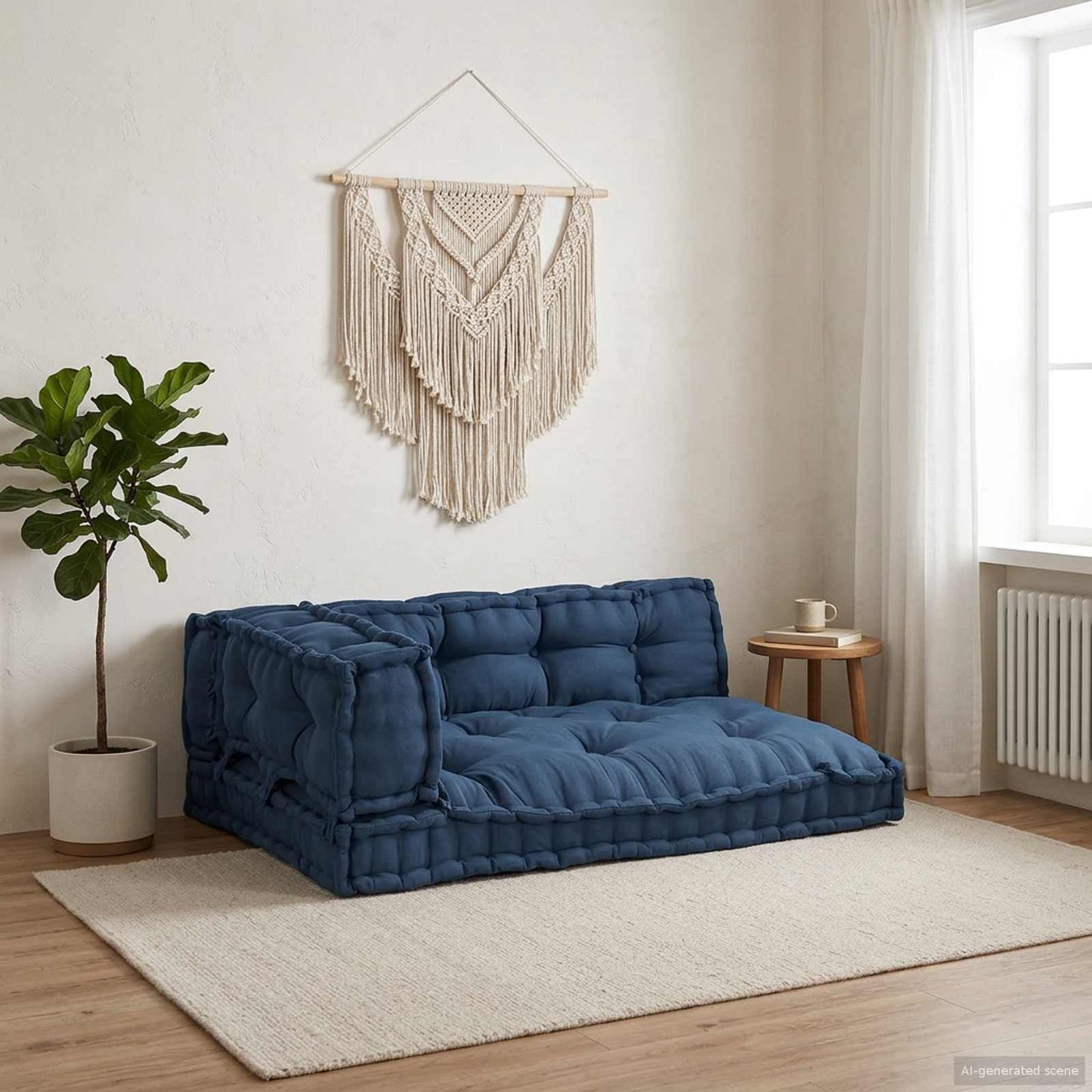 vidaXL Μαξιλάρι για καναπέ παλέτας 3 pcs Ινδικο 120 x 80 x 38 εκ.