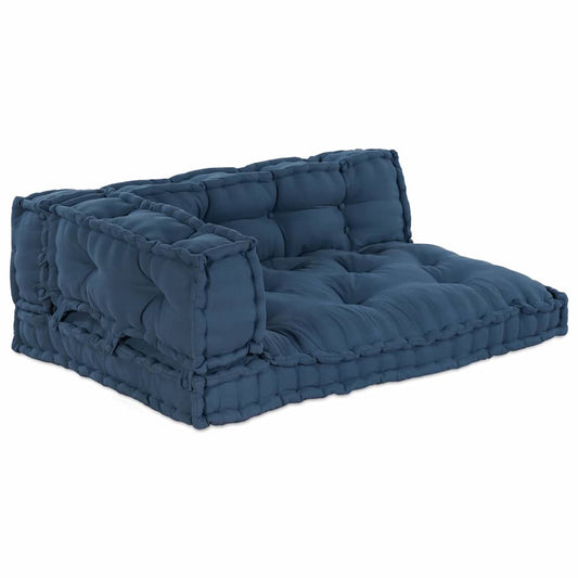 vidaXL Μαξιλάρι για καναπέ παλέτας 3 pcs Ινδικο ύφασμα