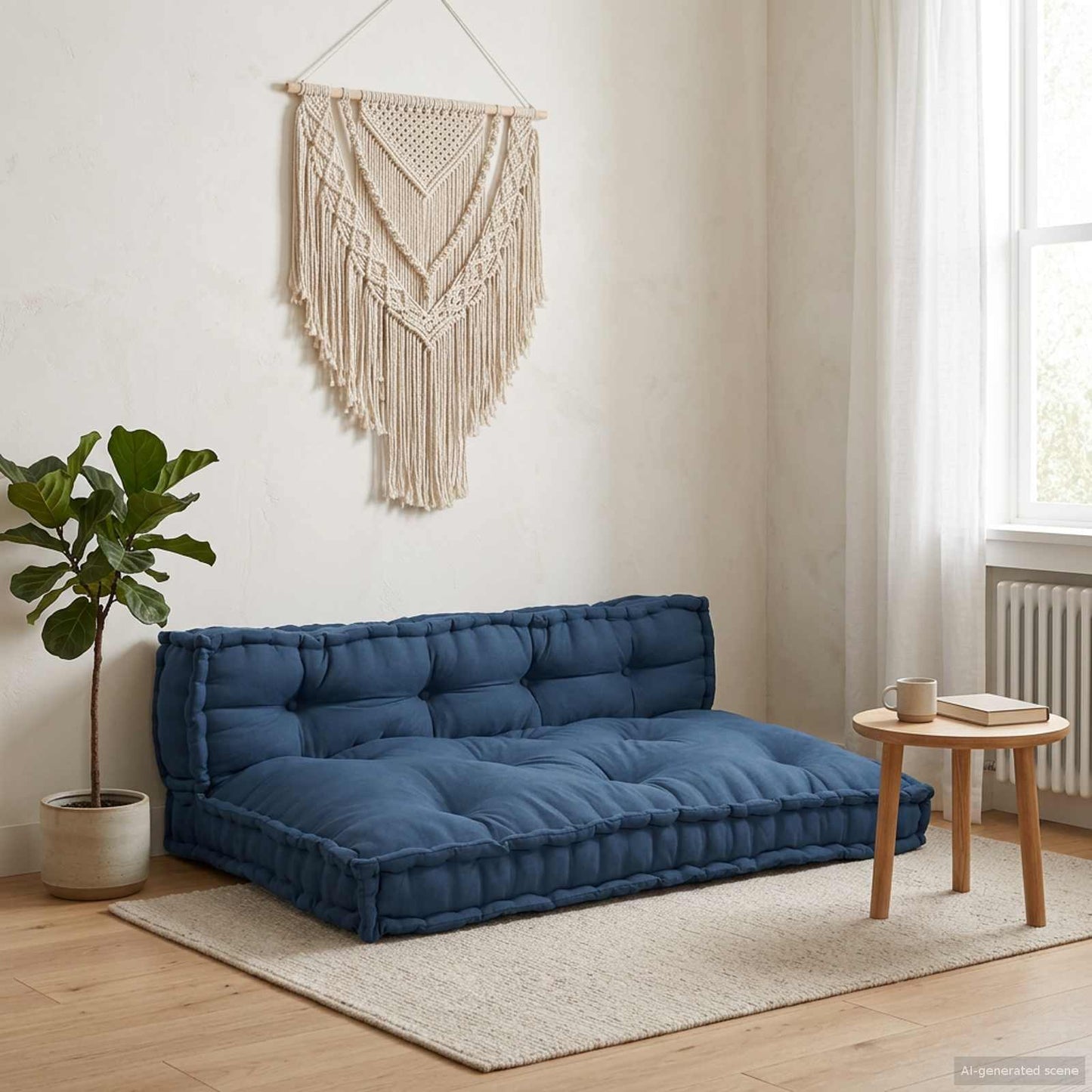 vidaXL Μαξιλάρι για καναπέ παλέτας 2 pcs Ύφασμα Ινδικο