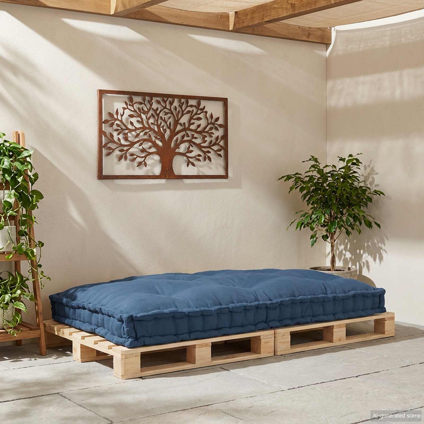 vidaXL Μαξιλάρι για καναπέ παλέτας Ινδικο 120 x 80 x 12 cm Ύφασμα