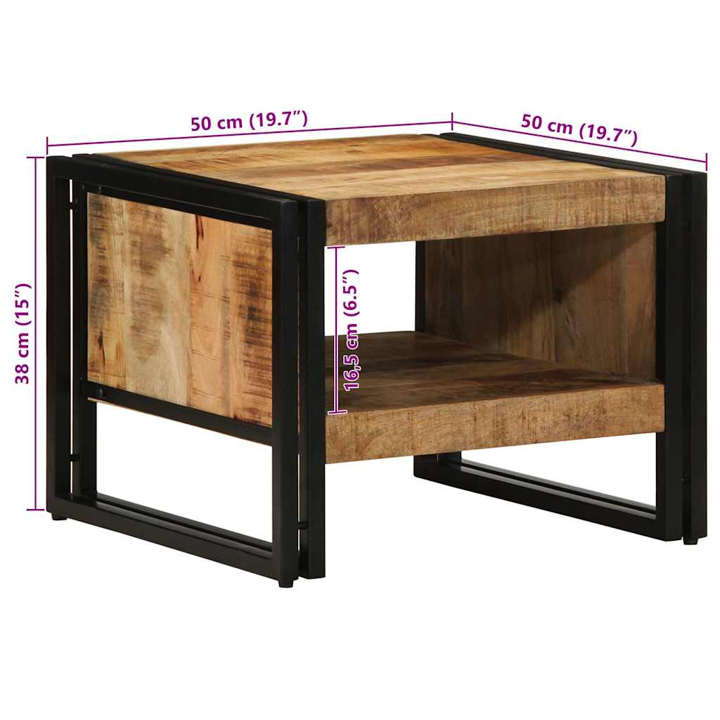 vidaXL Τραπεζάκι σαλονιού 50x50x38 cm Στερεό ακατέργαστο ξύλο Mango