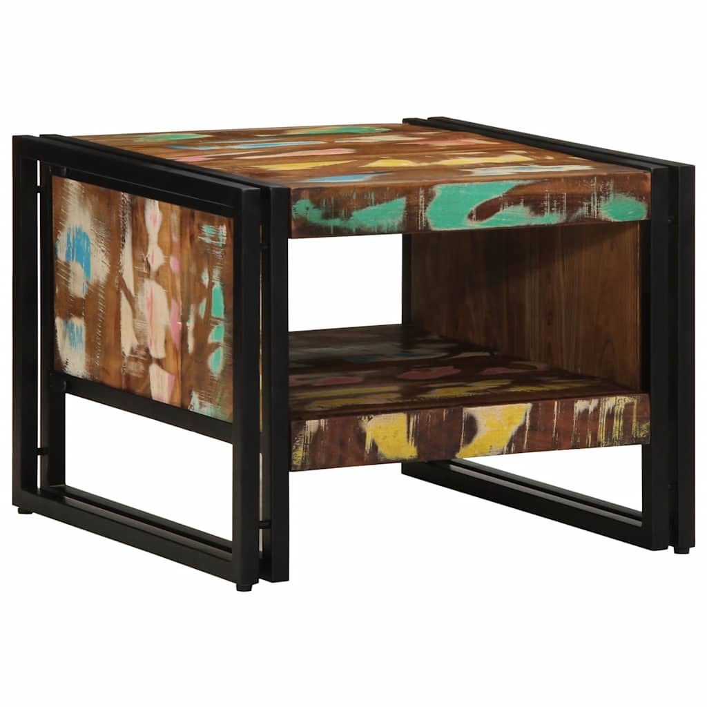 vidaXL Τραπεζάκι σαλονιού πολύχρωμο 50x50x38cm Ξύλο μασίφ αναγεννημένο