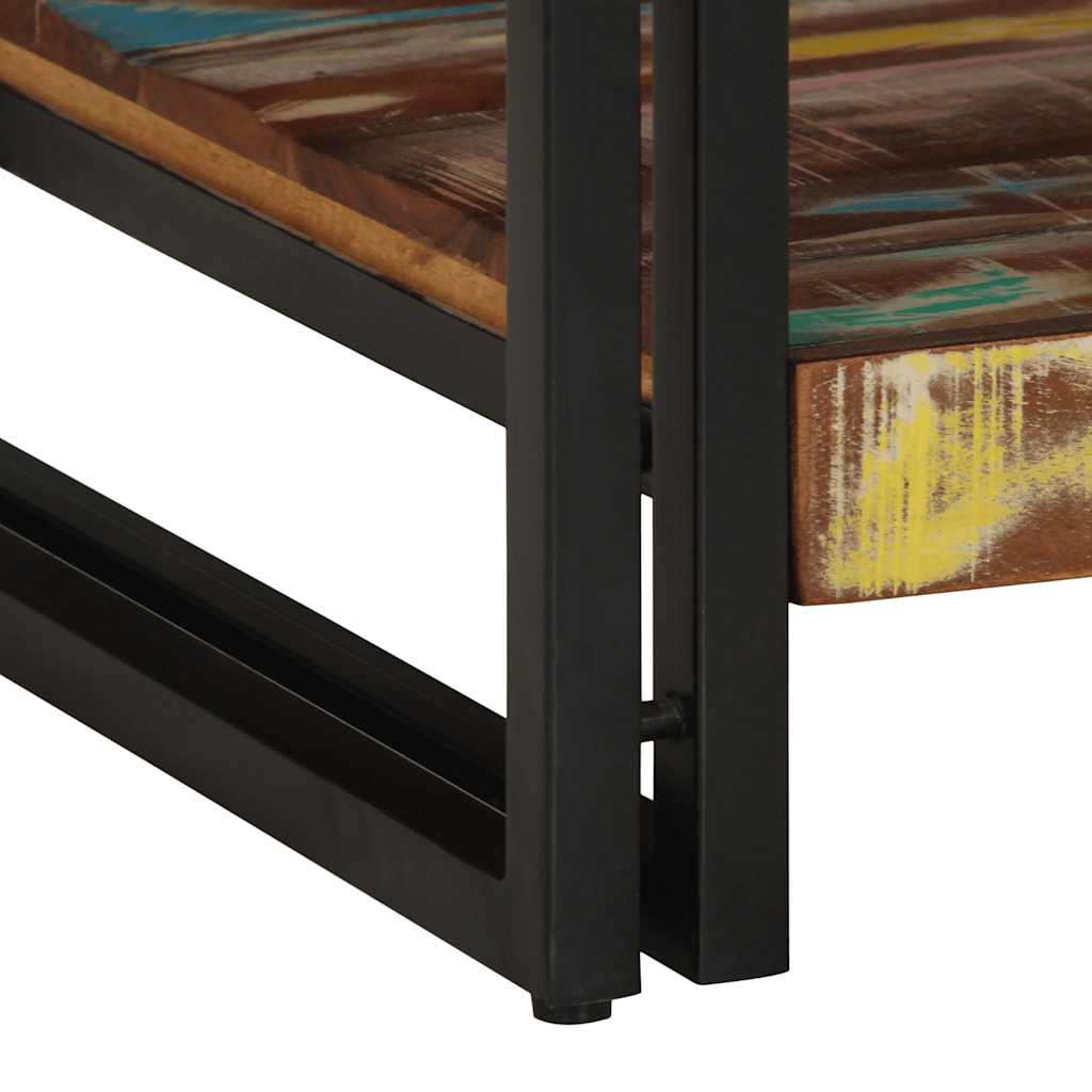 vidaXL Τραπεζάκι σαλονιού πολύχρωμο 90x50x38cm Ξύλο μασίφ αναγεννημένο