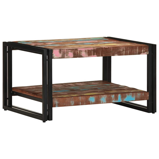 vidaXL Τραπεζάκι σαλονιού πολύχρωμο 70x50x38cm Ξύλο μασίφ αναγεννημένο