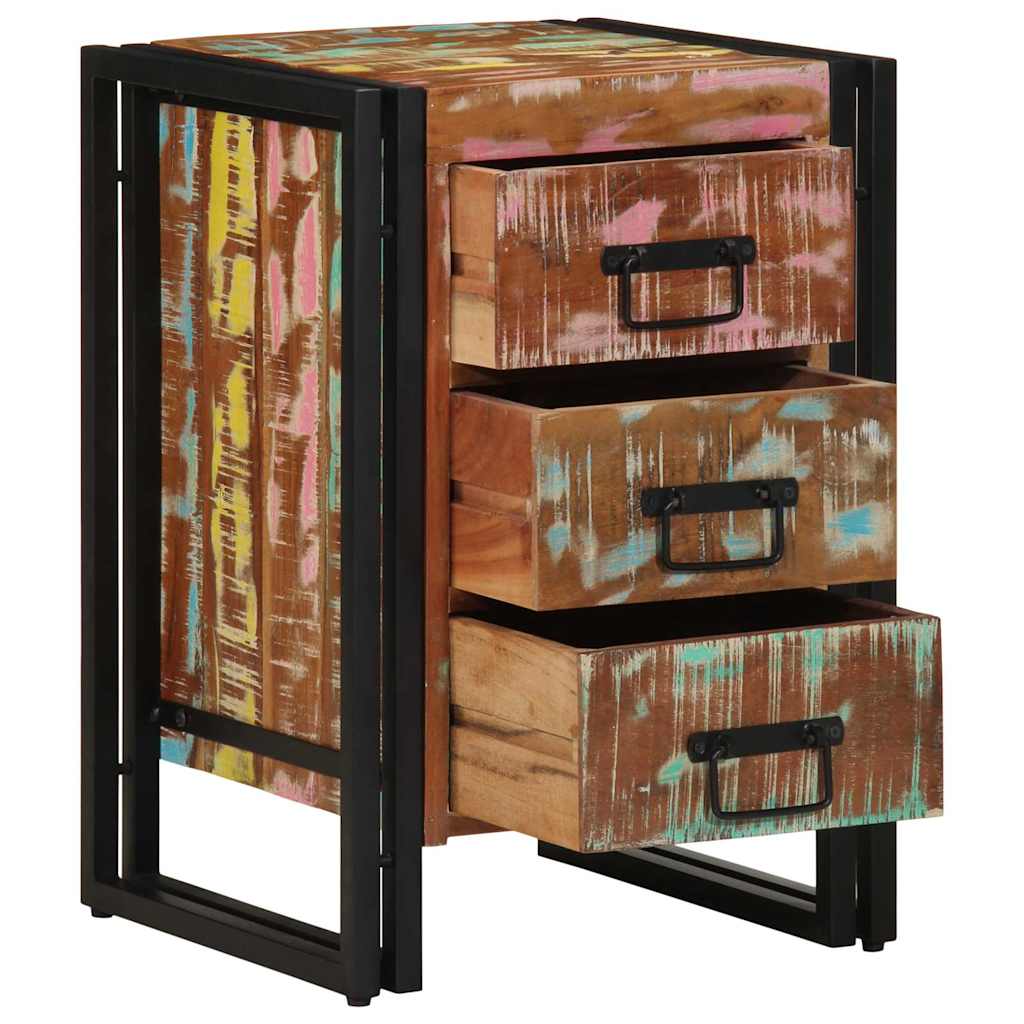 vidaXL Κομοδίνο Πολύχρωμο 40 x 35 x 50 εκ. Μασίφ ανακυκλωμένο ξύλο