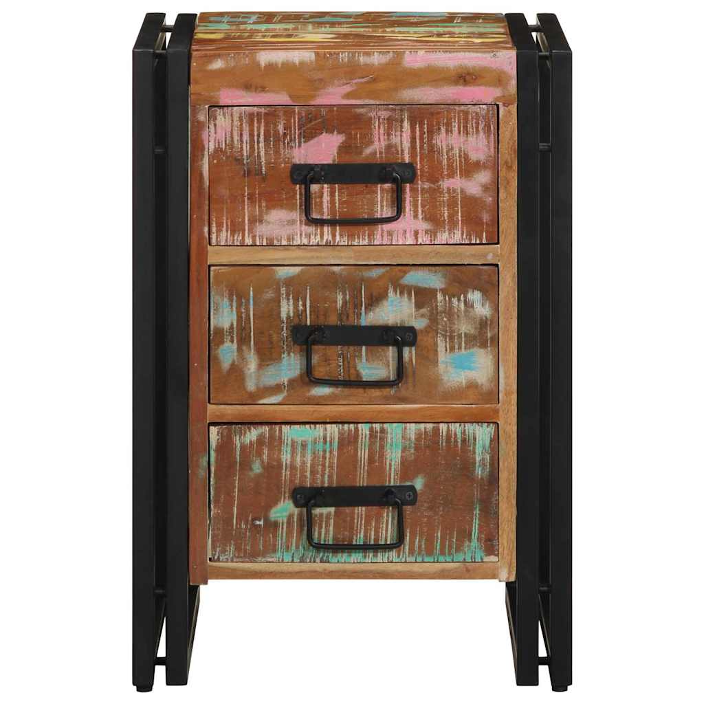 vidaXL Κομοδίνο Πολύχρωμο 40 x 35 x 50 εκ. Μασίφ ανακυκλωμένο ξύλο