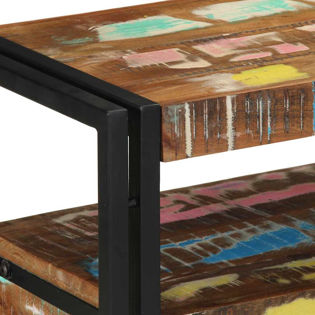 vidaXL Τραπέζι κονσόλας με ράφι 120 x 33 x 75 εκ Στερεό Ανακτηθέν Ξύλο