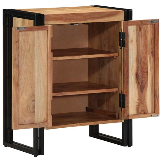 vidaXL Ντουλάπα Παπουτσιών Μαύρο 30 x 30 x 40 cm Μασίφ ξύλο ακακίας
