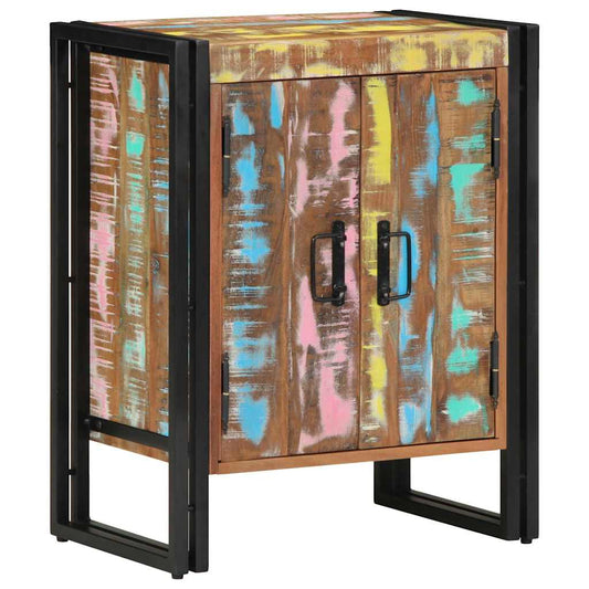 vidaXL Ντουλάπα Παπουτσιών με ράφι Μαύρο Μασίφ ανακυκλωμένο ξύλο