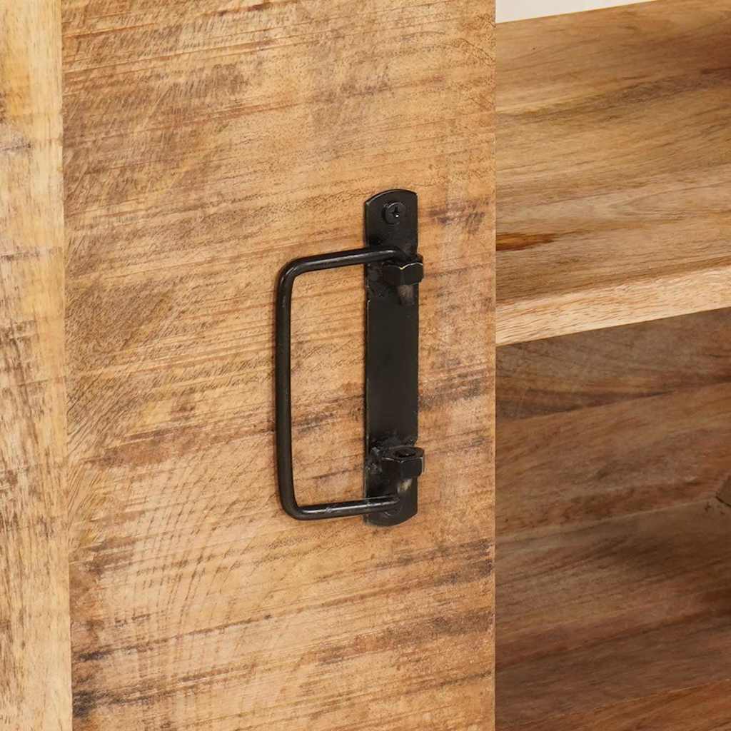 vidaXL Ντουλάπι νιπτήρα μπάνιου με πόρτα Μασίφ ξύλο μάνγκο και Σίδερο