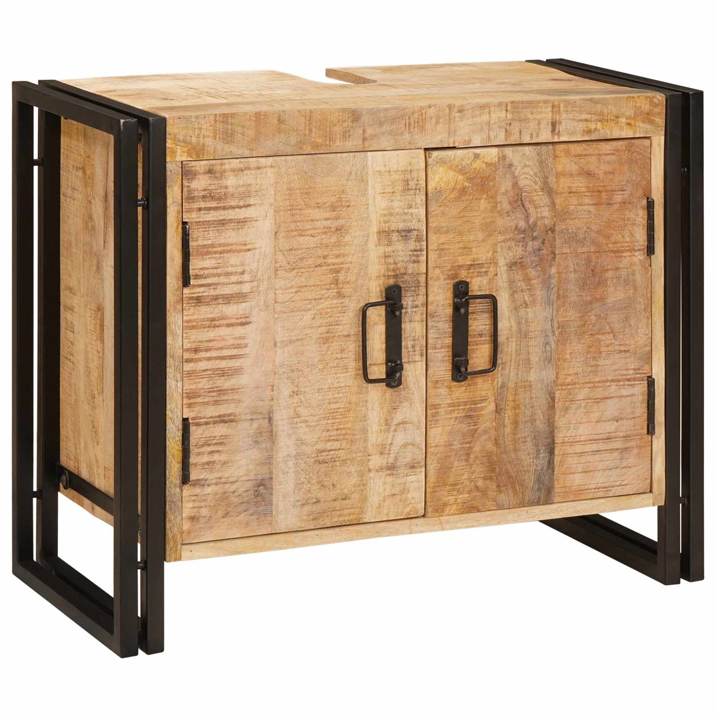 vidaXL Ντουλάπι νιπτήρα Καφέ 71 x 33 x 58 εκ. Στερεό ξύλο μάνγκο