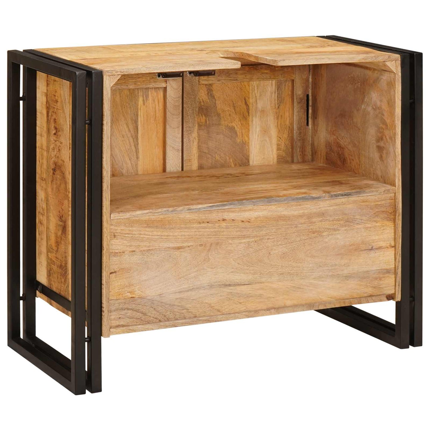 vidaXL Ντουλάπι νιπτήρα Καφέ 71 x 33 x 58 εκ. Στερεό ξύλο μάνγκο