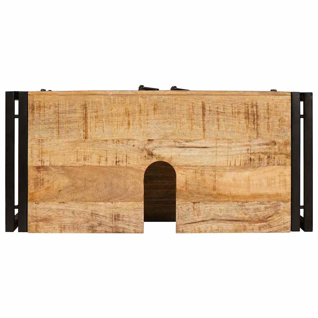 vidaXL Ντουλάπι νιπτήρα μπάνιου με πόρτα Μασίφ ξύλο μάνγκο και Σίδερο