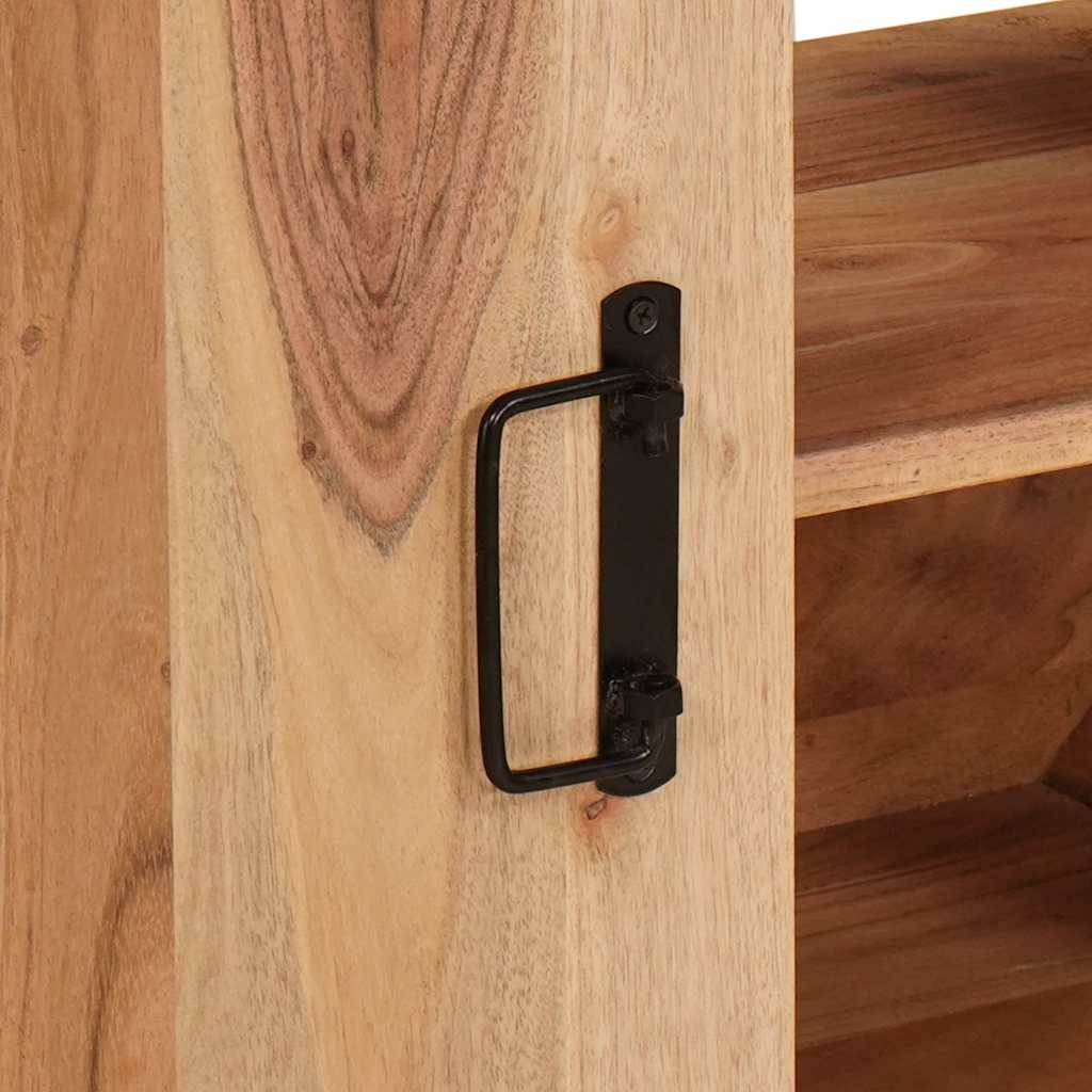 vidaXL Ντουλάπι νιπτήρα μπάνιου με πόρτα Μασίφ ξύλο ακακίας και σίδερο