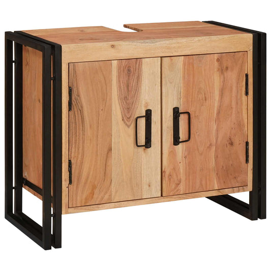 vidaXL Ντουλάπι νιπτήρα Καφέ 71 x 33 x 58 εκ. Στερεό Ξύλο Ακακίας