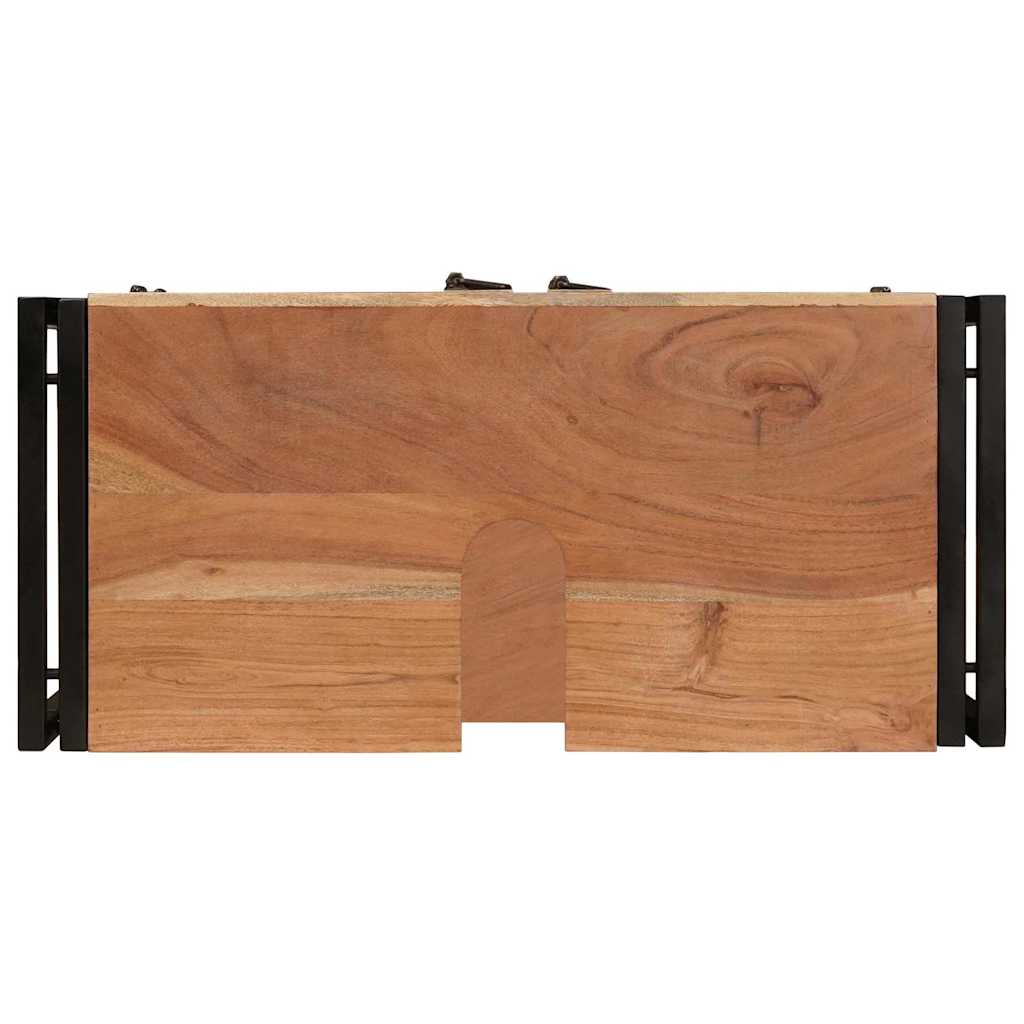 vidaXL Ντουλάπι νιπτήρα μπάνιου με πόρτα Μασίφ ξύλο ακακίας και σίδερο