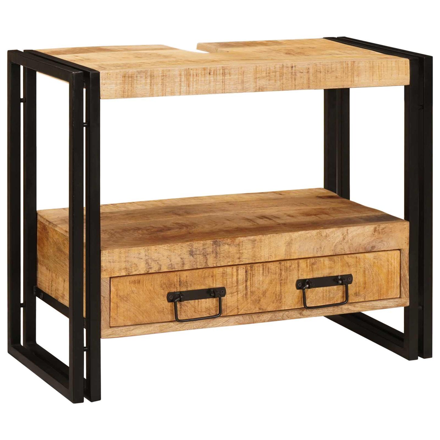 vidaXL Ντουλάπι νιπτήρα Καφέ 71 x 33 x 58 εκ. Στερεό ξύλο μάνγκο