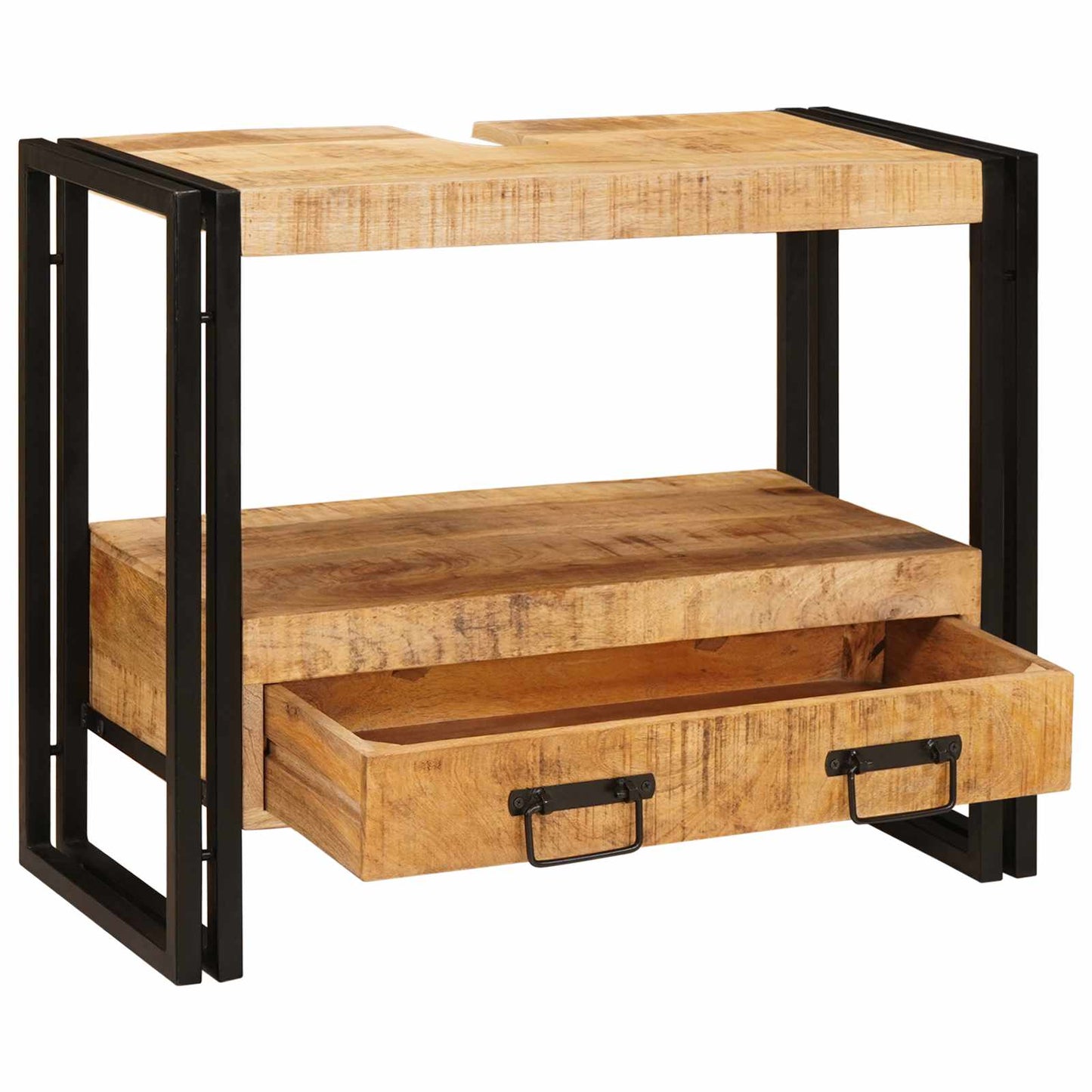 vidaXL Ντουλάπι νιπτήρα Καφέ 71 x 33 x 58 εκ. Στερεό ξύλο μάνγκο