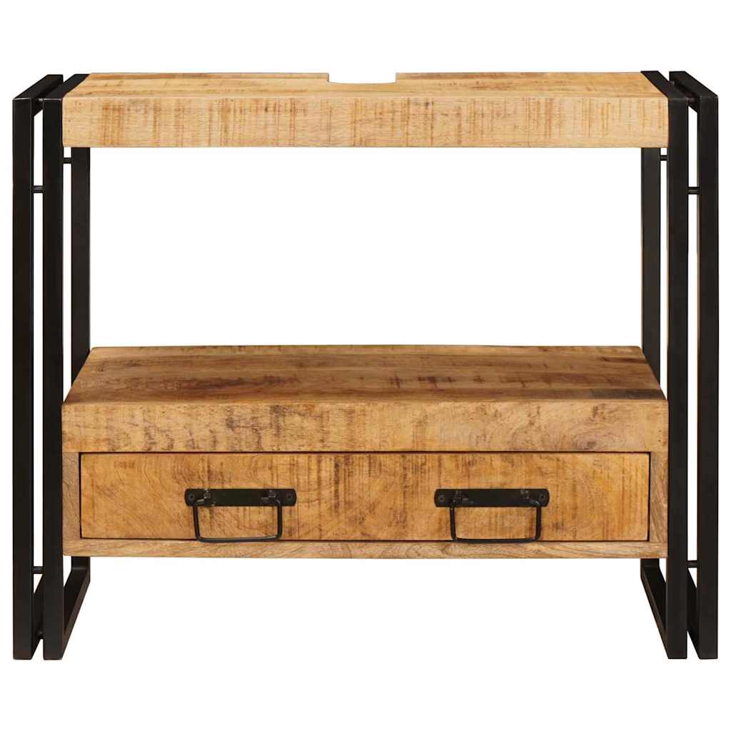 vidaXL Ντουλάπι νιπτήρα μπάνιου με ράφι Μασίφ ξύλο μάνγκο και Σίδερο