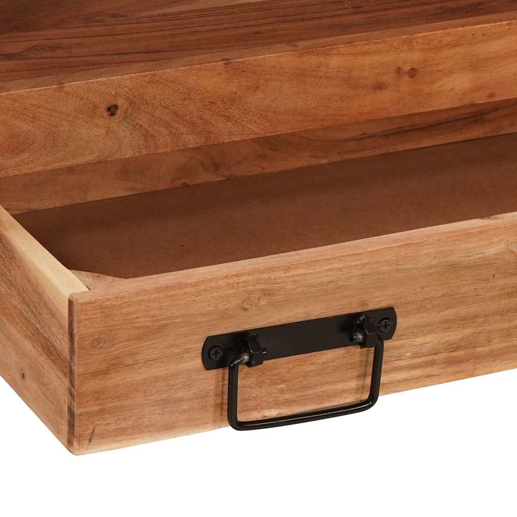 vidaXL Ντουλάπι νιπτήρα μπάνιου με ράφι Μασίφ ξύλο ακακίας και σίδερο