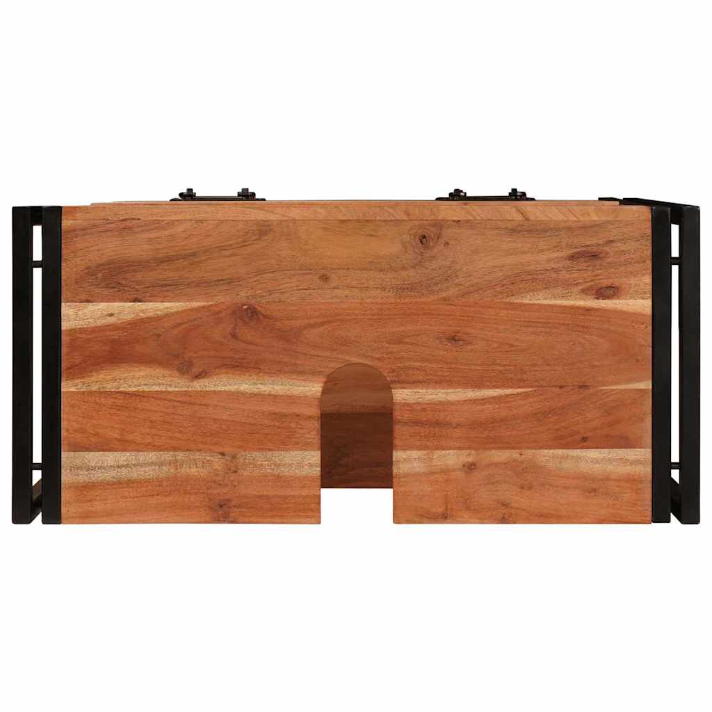 vidaXL Ντουλάπι νιπτήρα μπάνιου με ράφι Μασίφ ξύλο ακακίας και σίδερο