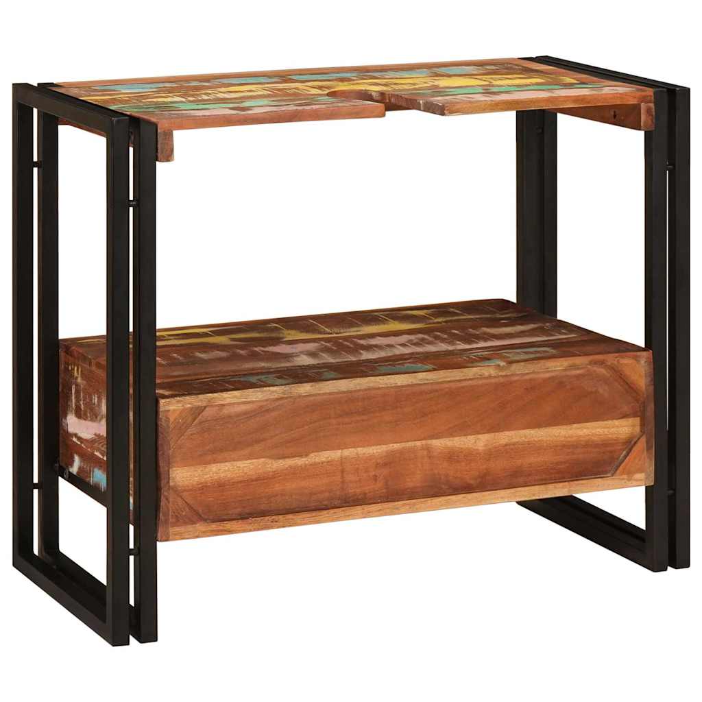 vidaXL Ντουλάπι νιπτήρα μπάνιου Μασίφ ανακυκλωμένο ξύλο και Σίδερο