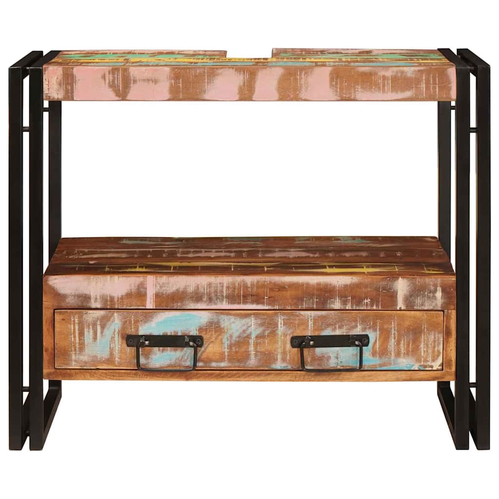 vidaXL Ντουλάπι νιπτήρα μπάνιου Μασίφ ανακυκλωμένο ξύλο και Σίδερο
