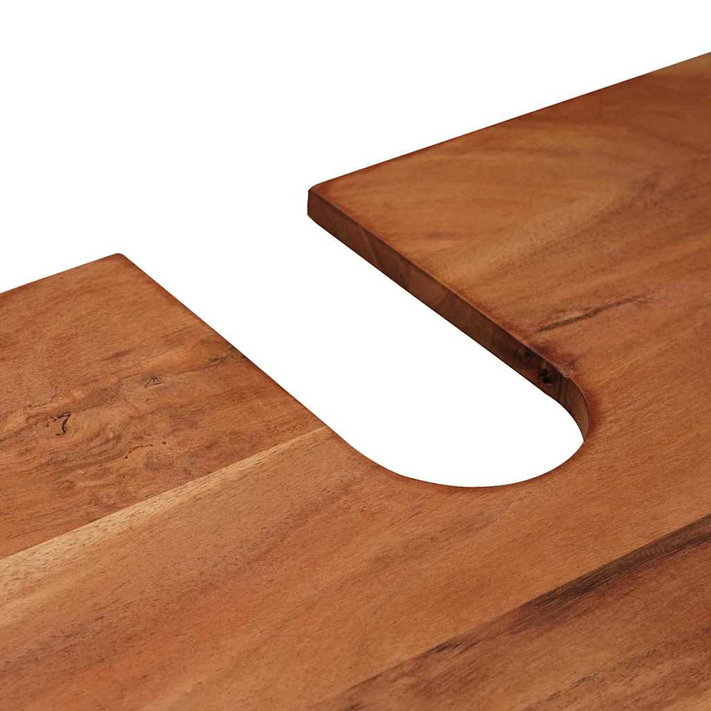 vidaXL Ντουλάπι νιπτήρα μπάνιου με πόρτα Μασίφ ξύλο ακακίας και σίδερο