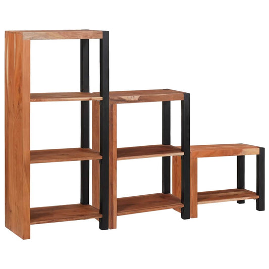 vidaXL Ράφι Βιβλίων 3 pcs Καφέ 50 x 30 x 110 εκ Μασίφ ξύλο ακακίας