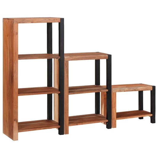 vidaXL Ράφι Βιβλίων 3 pcs Καφέ 50 x 30 x 110 εκ Μασίφ ξύλο ακακίας