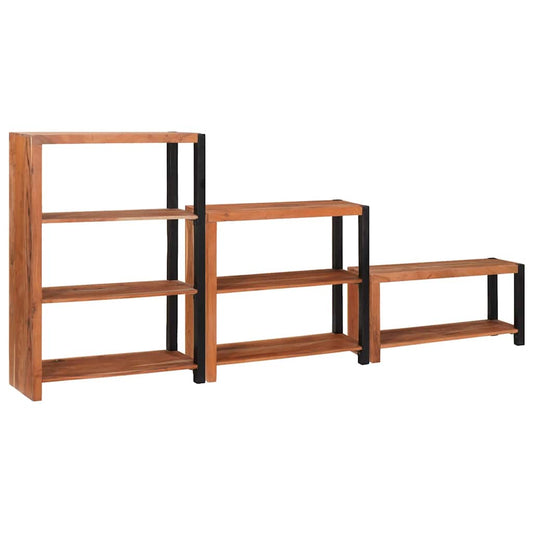 vidaXL Ράφι Βιβλίων 3 pcs Καφέ 80 x 30 x 110 εκ Μασίφ ξύλο ακακίας