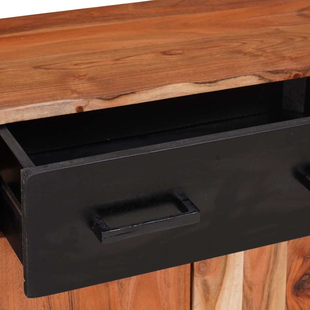 vidaXL Πλαϊνό γραφείο 2 pcs Καφέ 110 x 30 x 75 εκ Μασίφ ξύλο ακακίας