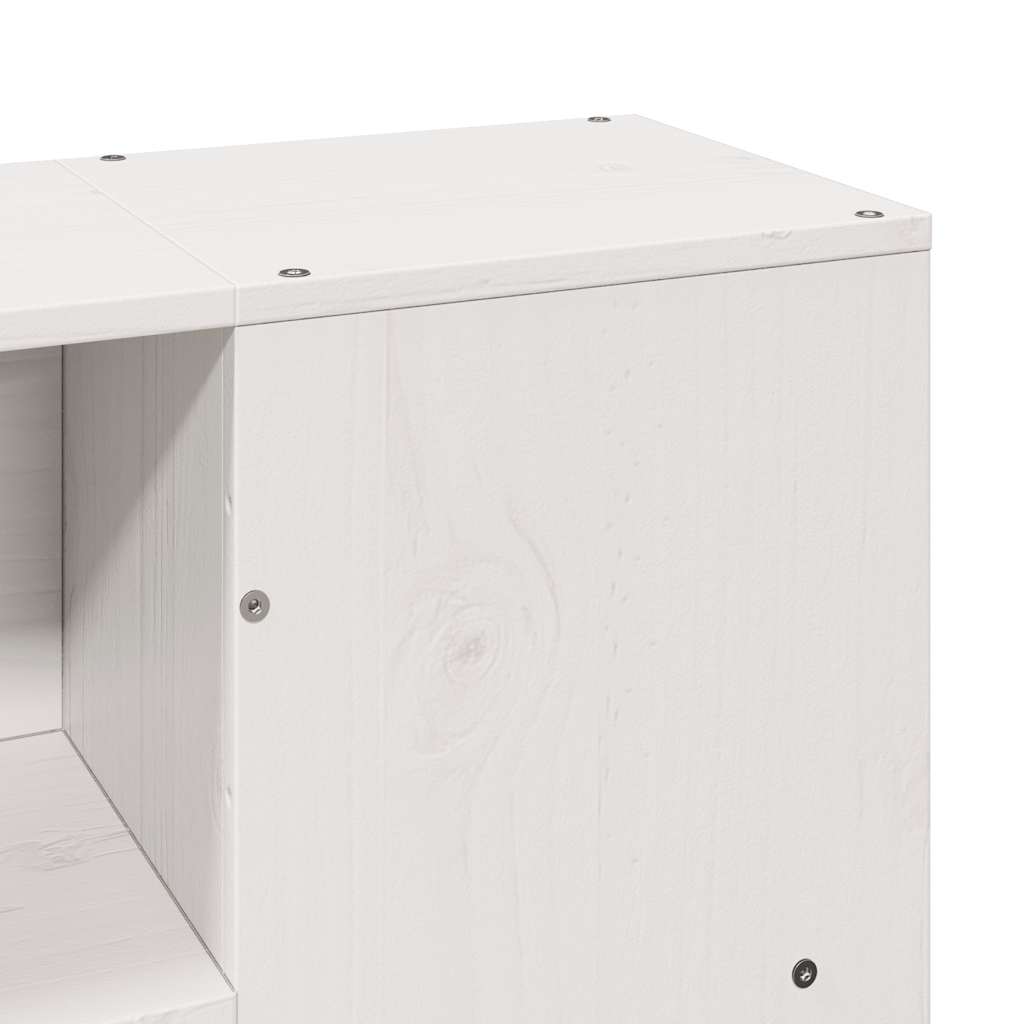 vidaXL Κρεβάτι Βιβλιοθήκη Χωρίς Στρώμα Λευκό 135x190 εκ Μασίφ Πεύκο