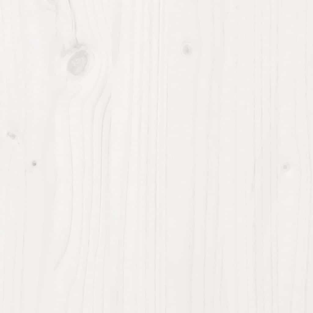 vidaXL Κρεβάτι Βιβλιοθήκη Χωρίς Στρώμα Λευκό 135x190 εκ Μασίφ Πεύκο