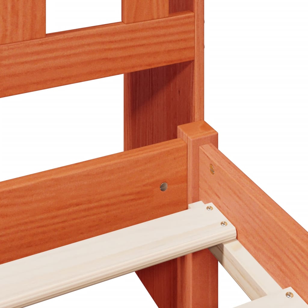 vidaXL Κρεβάτι Βιβλιοθήκη Χωρίς Στρώμα 75x190 εκ Μασίφ Ξύλο Πεύκου