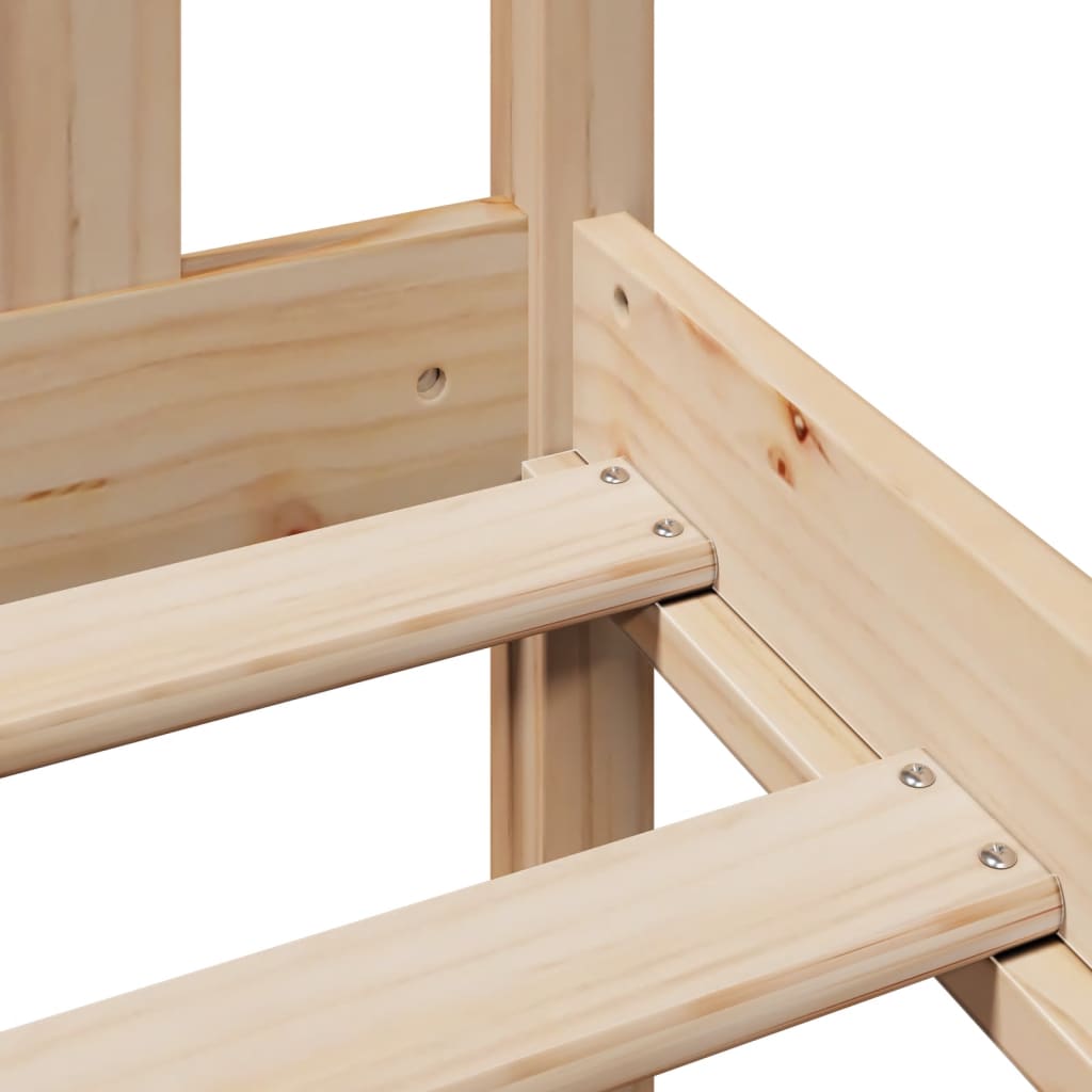 vidaXL Κρεβάτι Βιβλιοθήκη Χωρίς Στρώμα 120x200 εκ Μασίφ Ξύλο Πεύκο