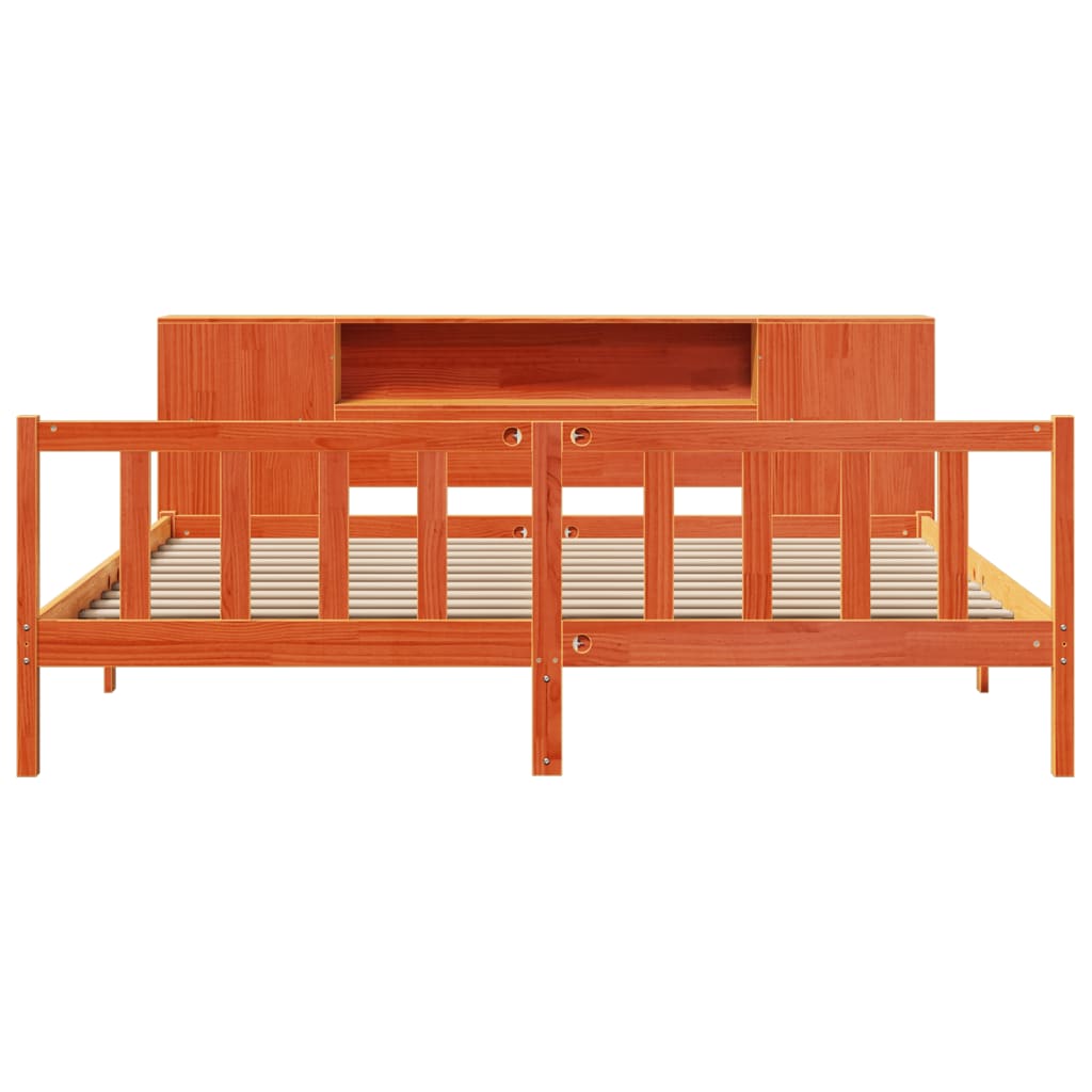 vidaXL Κρεβάτι Βιβλιοθήκη Χωρίς Στρώμα 180x200 εκ Μασίφ Ξύλο Πεύκου