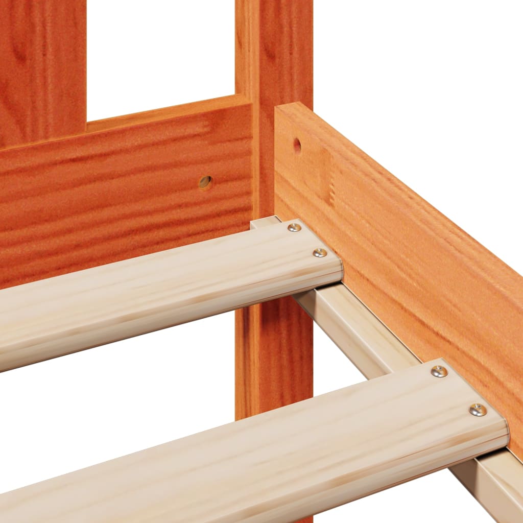 vidaXL Κρεβάτι Βιβλιοθήκη Χωρίς Στρώμα 200x200 εκ Μασίφ Ξύλο Πεύκου