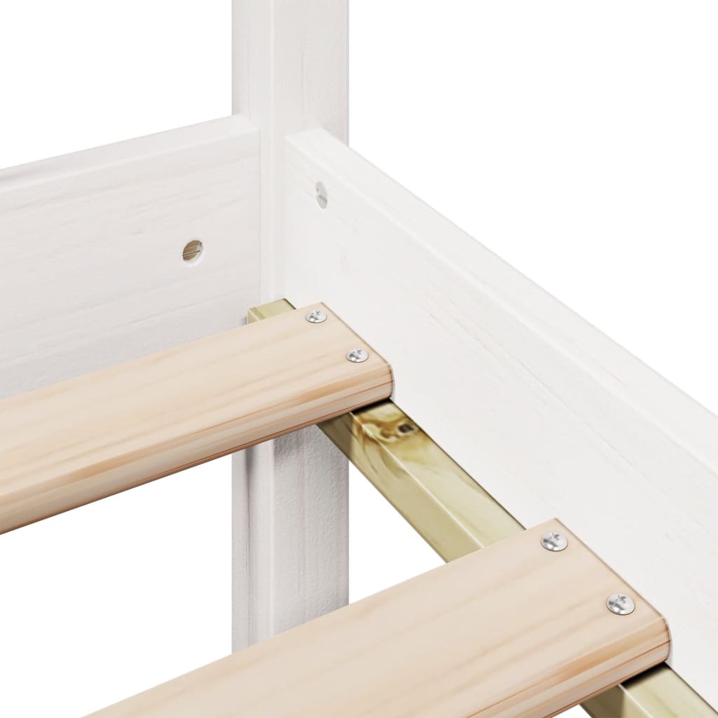 vidaXL Κρεβάτι Βιβλιοθήκη Χωρίς Στρώμα 90x190 εκ Μασίφ Ξύλο Πεύκου