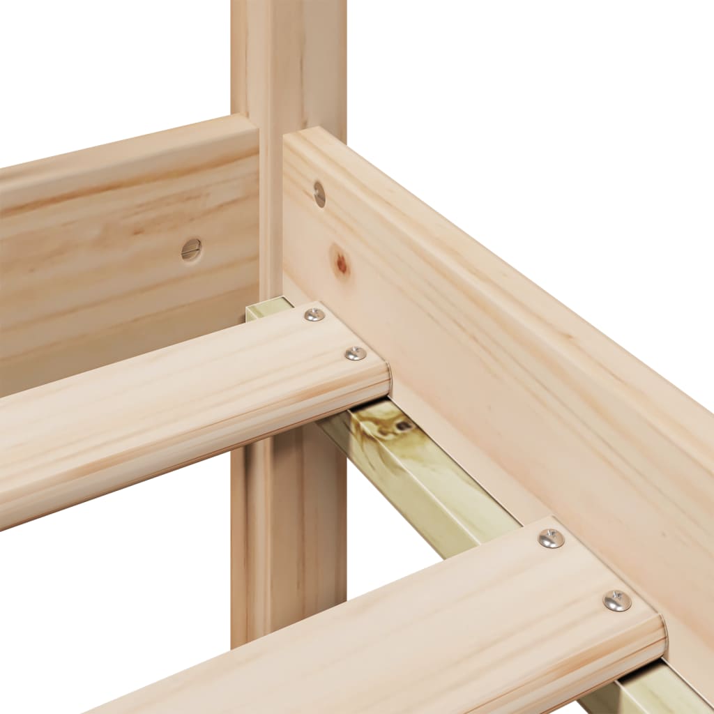 vidaXL Κρεβάτι Βιβλιοθήκη Χωρίς Στρώμα 100x200 εκ. Μασίφ Ξύλο Πεύκο