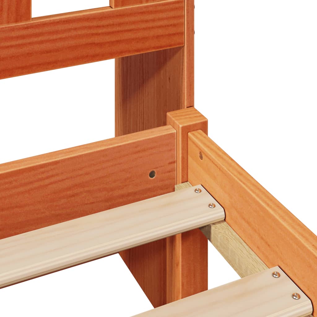 vidaXL Κρεβάτι Βιβλιοθήκη Χωρίς Στρώμα 160x200 εκ Μασίφ Ξύλο Πεύκου