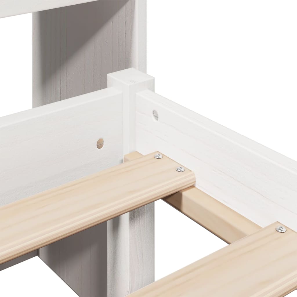 vidaXL Κρεβάτι Βιβλιοθήκη Χωρίς Στρώμα 120x190 εκ Μασίφ Ξύλο Πεύκου