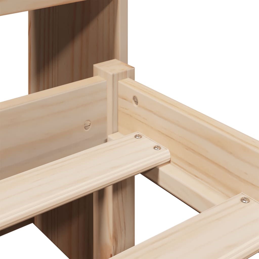 vidaXL Κρεβάτι Βιβλιοθήκη Χωρίς Στρώμα 140x200 εκ Μασίφ Ξύλο Πεύκο